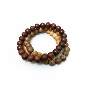 Elegant Wooden Bead Bracelet Set